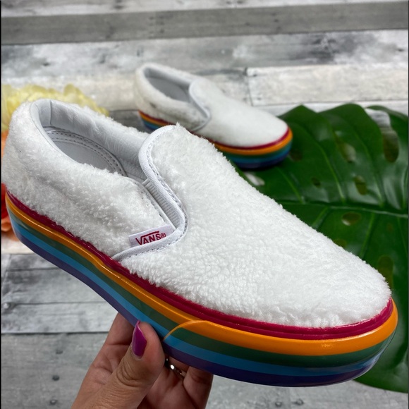 Vans Other - Vans Sherling rainbow kids youth 3